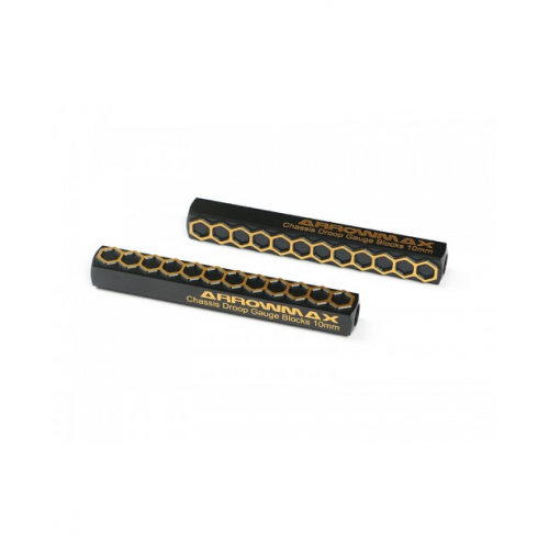 ArrowMax Chassis Droop Gauge Blocks 10mm Black Golden (2)
