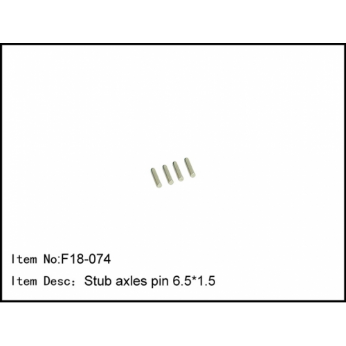 F18-074 Caster Racing F18 Stub axles pin 6.5x1.5