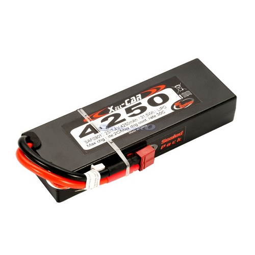 RC System Pacco Batteria LiPo Hard Case 4250mAh (30C) 7,4V