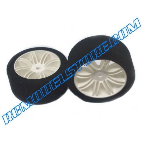 Hot Race Set 10 Treni Gomme in spugna 1/10 Ant/Post Cerchio Ligh