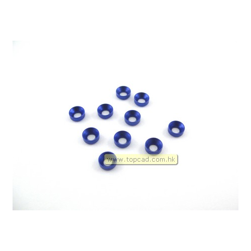TopCad Rondelle svasate in alluminio blu da 4mm (10pz)