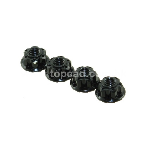 TopCad Super LW Self-Lock Alloy nuts 4mm (Black)
