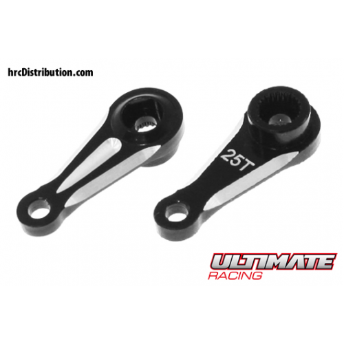 Ultimate Racing Aluminium Servo Horn 25T BLACK (Futaba/Savox)