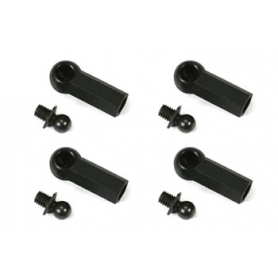 115025 4mm Short Neck Ball Stud & Ball Cup (for 3mm rod) (4pcs)