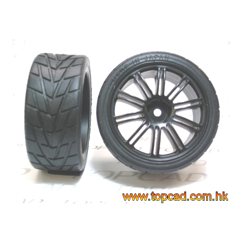 TopCad Gomme in lattice con cerchi neri a 10 razze