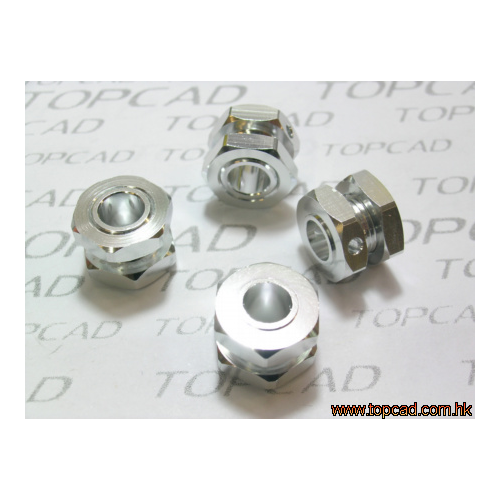 12214S Trascinatori ruote completi di dadi (Silver) (4+4pz)