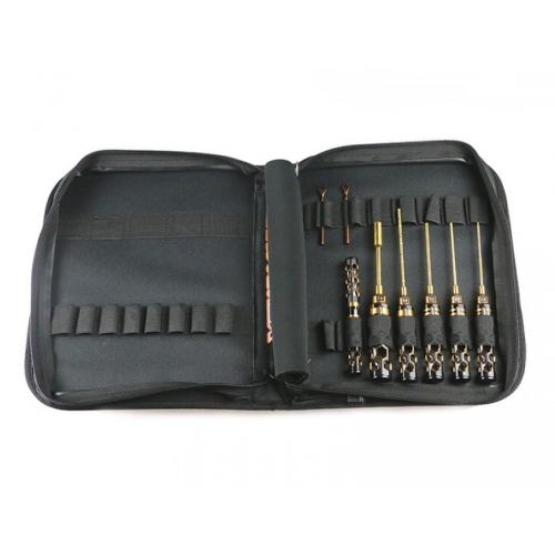 ArrowMax Borsa Porta Attezzi completa di 8 attrezzi Black Golden