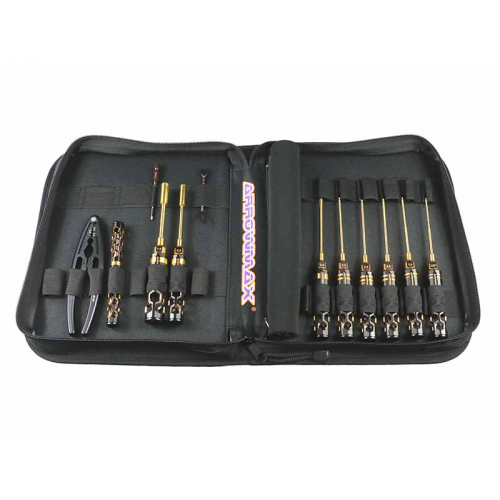 ArrowMax Borsa Porta Attezzi completa di 11 attrezzi Black Golden