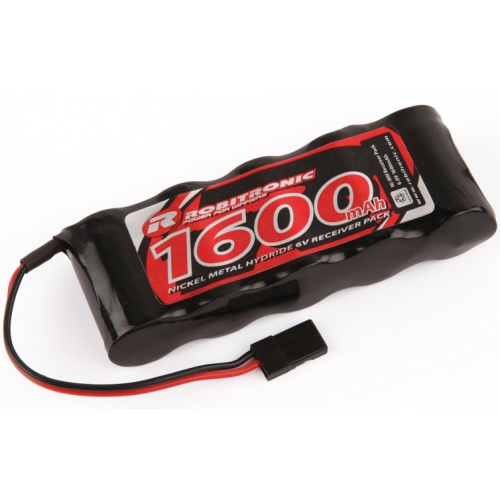 Robitronic 6v 1600mah NiMH Flat Receiver Pack