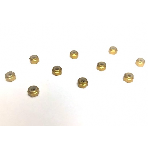 Xceed Aluminium M3 Nylock Nut Gold (10)