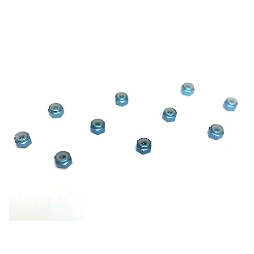 Xceed Dadi autobloccanti in ergal 3mm (10pz Blu)