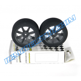 Enneti Front Touring Car 1/10 Mounted on Carbon Rims (Soft Dual Shore)