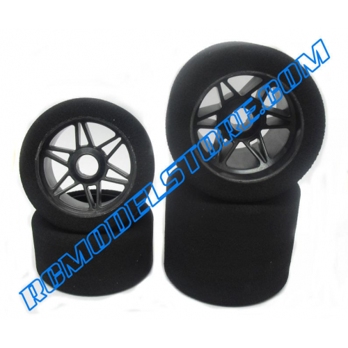 Matrix Rear 1/8 On/Road Tires on Rims "Carbon K" 40 Shore