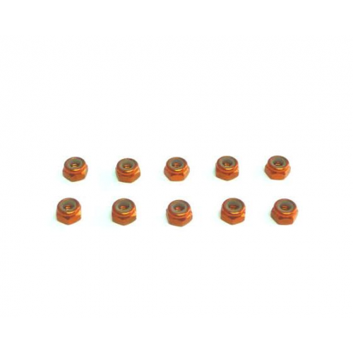 Xceed 4mm Aluminum Lock Nuts Orange (10 Pcs)