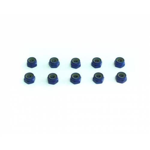 Xceed 4mm Aluminum Lock Nuts Blue (10 Pcs)