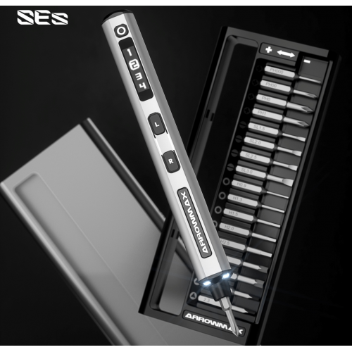 ArrowMax SES Electric Screwdriver With Alu Case (34 in 1) Space Gray