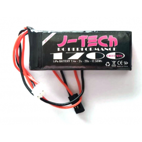 J-Tech LiPo 1700mAh 7.4V Straight Receiver Pack GP