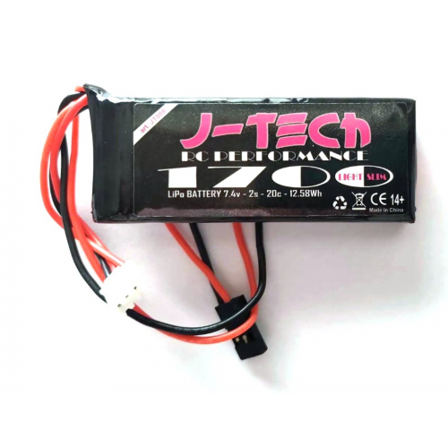 J-Tech LiPo 1700mAh 7.4V Straight Receiver Pack GP