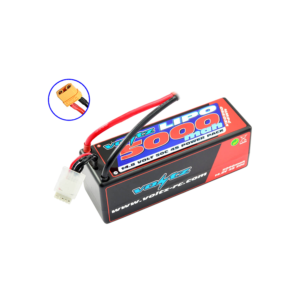 Voltz 5000mAh 50C 14.8V Battery LiPo Hard Case XT90 Plug