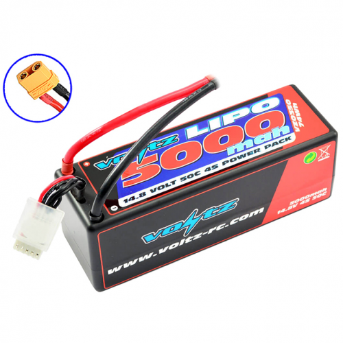 Voltz 5000mAh 50C 14.8V Battery LiPo Hard Case XT90 Plug