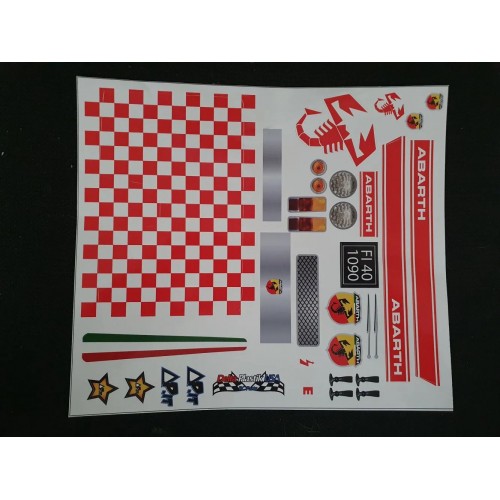 Delta Plastik Decals for Fiat 500 Abarth Body (1/10)